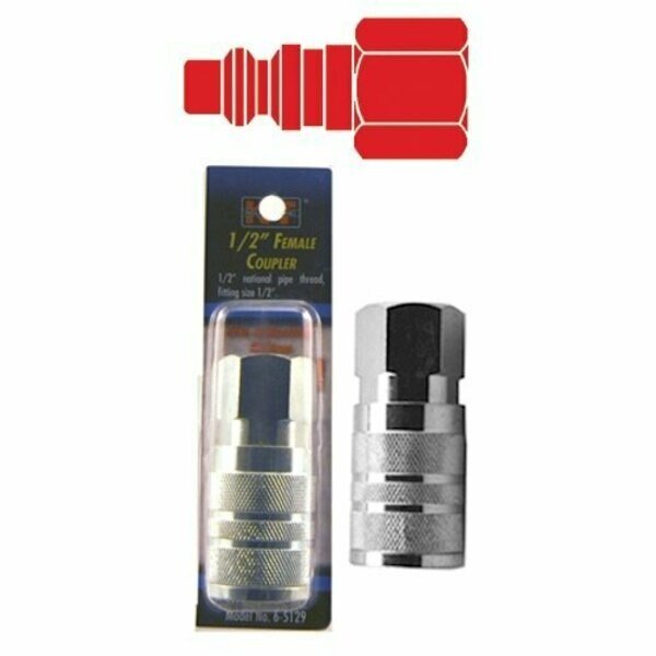Coupler, 1/2 in, FNPT, Brass, Zinc, K-T Industries, Mfr#: 6-5129